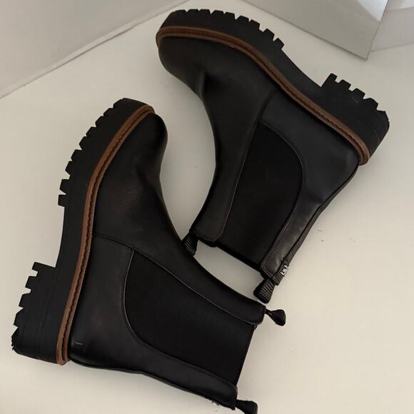 Sam Edelman Laguna Chelsea boot two tone black leather CHUNKY sole pull on 7.5 - Picture 8 of 15